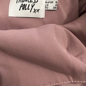 PRINCESS POLLY LILLIE LONG SLEEVE MINI DRESS MAUVE